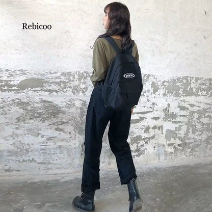 Vintage Loose Jeans Black Straight Wide Leg Jeans High Waist Ripped Jeans for Women Knee Ripped Pants Mom Jeans Boyfriends