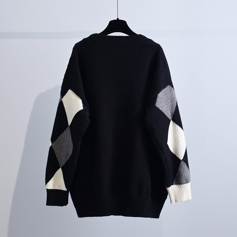 Women'S Fashion Loose Retro V-Neck Lingerie Knit Cardigan