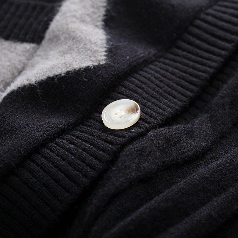 Women'S Fashion Loose Retro V-Neck Lingerie Knit Cardigan