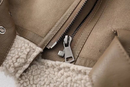 Fleece Autumn and Winter Suede Fur Jacket Motorcycle