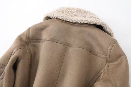 Fleece Autumn and Winter Suede Fur Jacket Motorcycle