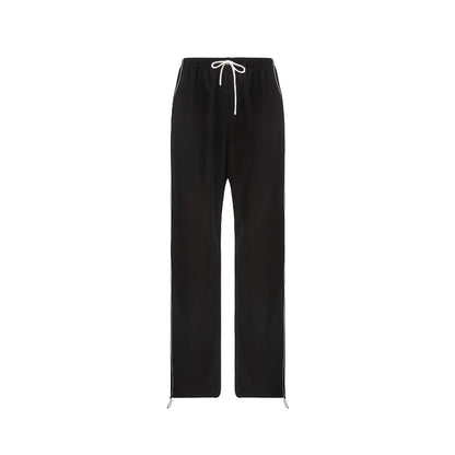 Drawstring Leisure Elastic Waist Pants On Both Sides
