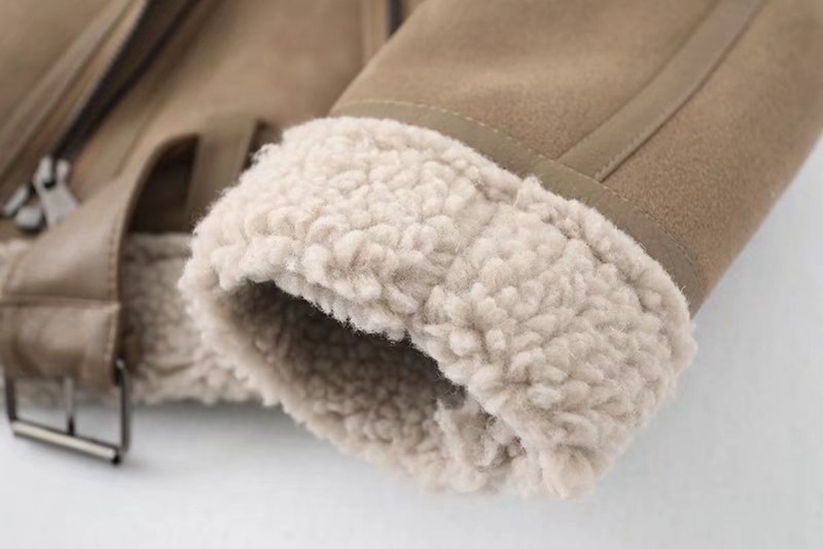 Fleece Autumn and Winter Suede Fur Jacket Motorcycle