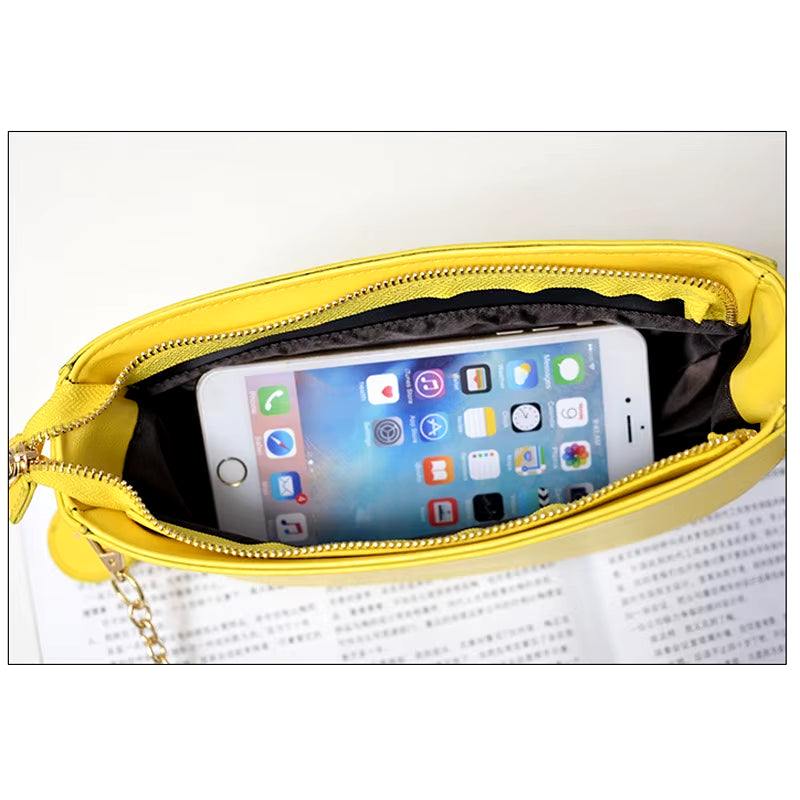 2022 Summer New Female Bag PU Leather Women Bag Cute Fruit Packet Chain Shoulder Messenger Bag Orange Watermelon Strawberry Bag