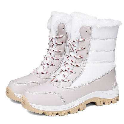 Winter Cotton Boots Outdoor Women's Fleece Lined Padded Warm Keeping Snow Boots